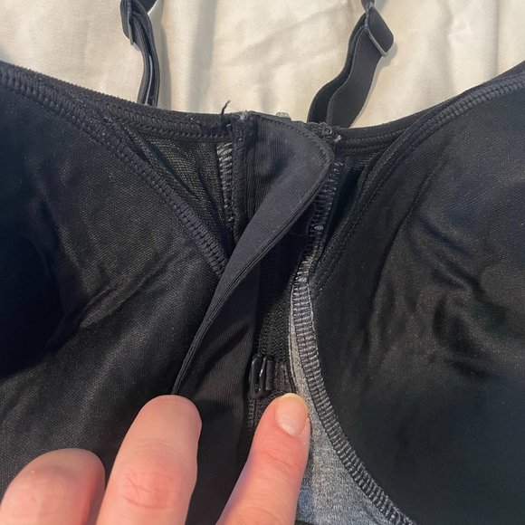 C9 Champion Power Shape Max Zip Sports Bra - Heather Gray 36C - Picture 3 of 3